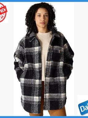 Loose Fit Fleece Coat with Button Front and Pockets